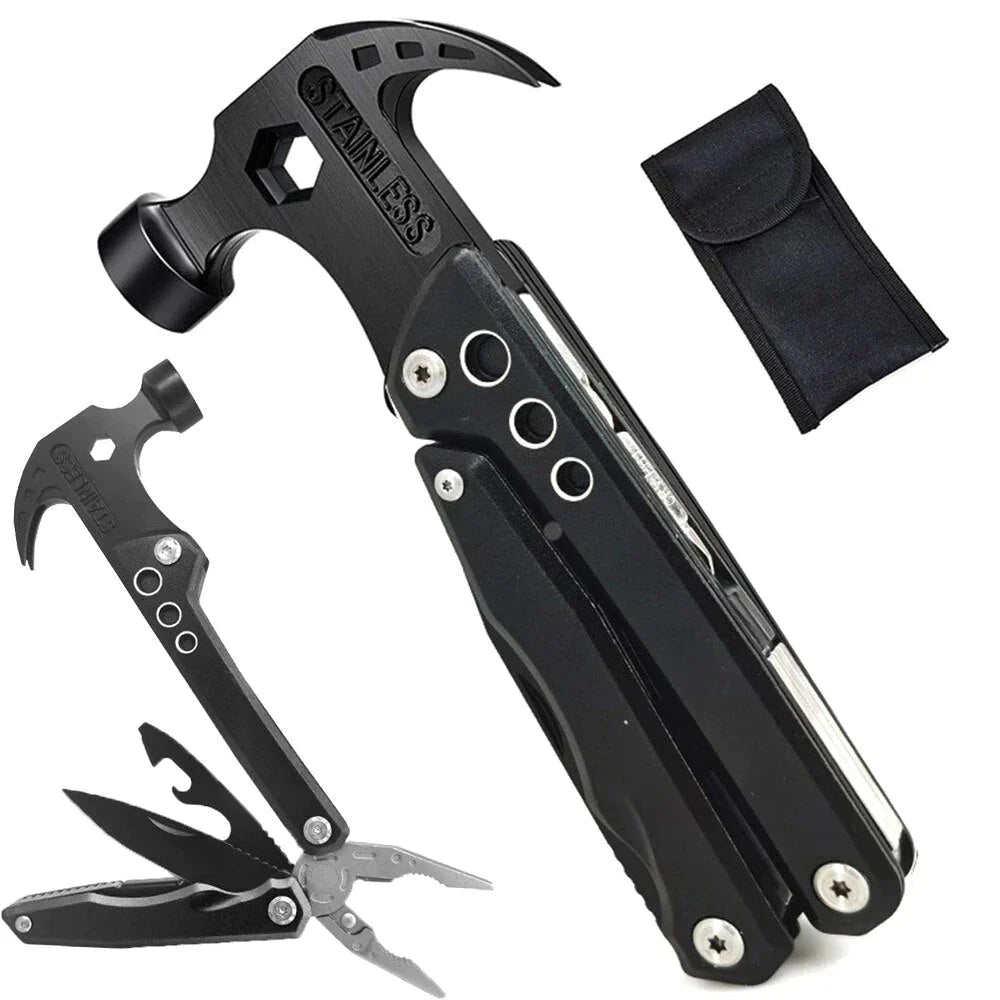 (PACK OF 2) 14 in 1 Stainless Steel Multifunctional Hammer Tool