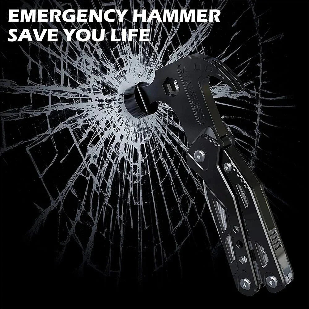 (PACK OF 2) 14 in 1 Stainless Steel Multifunctional Hammer Tool