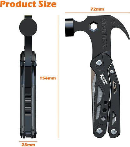 (PACK OF 2) 14 in 1 Stainless Steel Multifunctional Hammer Tool